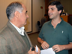 Raphael Teixeira, secretrio de Cincia e Tecnologia, e Luis Eduardo Tostes, diretor geral da Feso - Foto: AsCom PMT