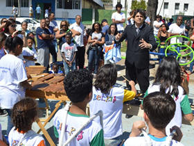 Banda Reciclarte, com alunos da Escola Belkis Frony Morgado - Foto: AsCom PMT