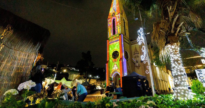 Um show de mapping iluminou o Centro de Teresópolis - Foto: AsCom PMT