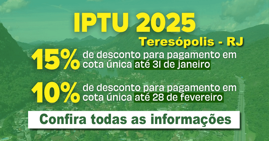 IPTU 2025 em Teresópolis - Imagem: divulgação